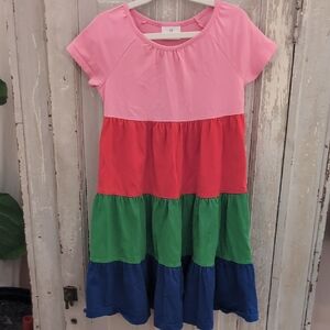 Hanna Andersson Tiered Rainbow Dress